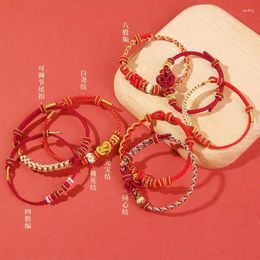 Bedelarmbanden Dit dierjaar rood touw armband handgemaakte geweven handband oplossen Dragon Dog schapen vee kinderen baby ornament