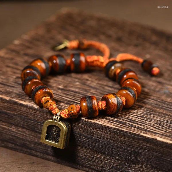 Bracelets de charme Tibétain Gabala avec boîte ethnique Gawu Bracelet Jeu littéraire Rosaire Perles bouddhistes Chaîne Cadeaux de bijoux pour hommes et femmes