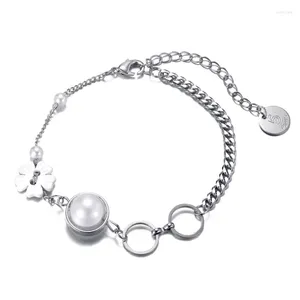 Bracelets de charme transfert perle perle pour femmes numéro 5 bracelet cubain blanc concepteur bling charmes filles