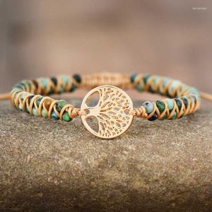 Bedelarmbanden boom boho paren African turquoises touw gevlochten yoga vriendschap minnaar mannen braceletcharm lars22