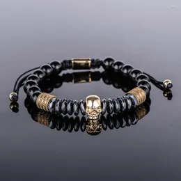 Bracelets porte-bonheur tendance tressage perles hématite bracelets crâne Bijoux corde bracelet hommes Bijoux