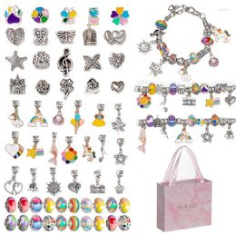 Bedelarmbanden trending producten Diy Children's Handmade Crystal Loose Bead Alloy Bracelet Beaded Material Bag Accessoires Geschenkdoos
