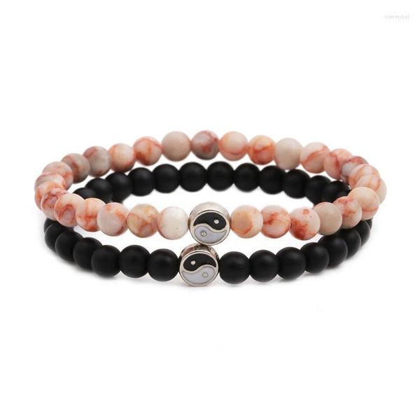 Pulseras de encanto Productos de tendencia Joyas europeas y americanas Mude Black Stone Bagua Bagua Tiger ojo turquesa juego de cuentas