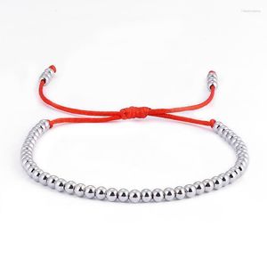 Bracelets porte-bonheur à la mode 4mm cuivre perle bracelets hommes bijoux tressés corde réglable rouge chaîne Bracelet pour femmes cadeau d'amitié Melv22