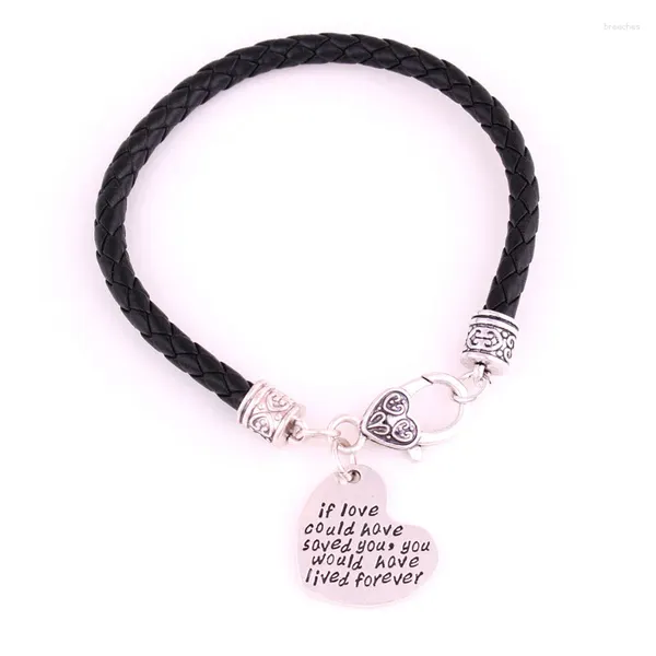 Bracelets de charme Bracelet à la mode pour femmes hommes pendentif coeur lettre d'amour écrite dans les trois types de chaînes fournir une goutte