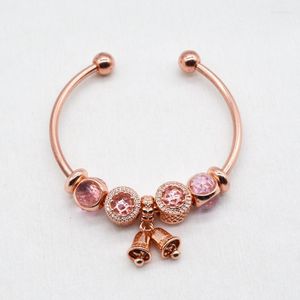 Pulseras de encanto Pulsera de cristal de moda para mujeres amante esposa rosa oro campanas de viento pareja joyeríacharm inte22