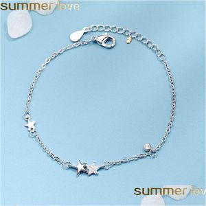 Bracelets porte-bonheur à la mode cristal étoile Bracelet pour femmes dame filles Beautif bijoux pentagramme chaîne à cinq pointes livraison directe Dhcmm