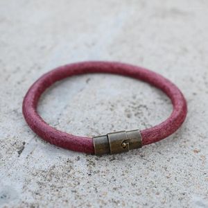 Bracelets porte-bonheur tendance hommes Bracelet en cuir marron rougeâtre bracelets d'amitié Pulseras Hombre Punk bijoux cadeau de noël