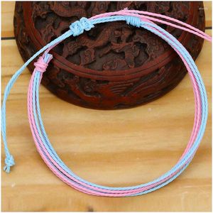 Bedelarmbanden trendy multi -lagen kleurrijke handgemaakte geweven touw armband etnische waterdichte wax string voor vrouwen meisjes sieraden geschenken