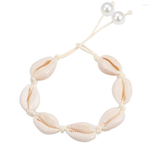 Bracelets de charme Bracelet de coquillage naturel à la mode pour les femmes Shell perlé Bohème Strand Bracelet Bijoux faits à la main Cadeau en gros