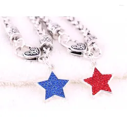 Pulstets de encanto colgante moderno para un diseño de forma de estrella unisex atractiva con cristales Whaet Link Chain Aleación de zinc Proporcionar caída