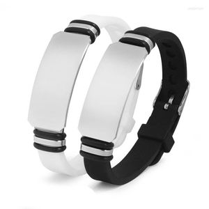 Bracelets à breloques à la mode Simple Bracelet en silicone pour hommes garçon personnaliser Sport Style bracelet longueur réglable bracelet mâle bijoux cadeaux