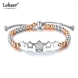 Bracelets de charme perles en acier inoxydable tendance étoiles / coeur / fleur / arbre Bracelet Lacet Up Up Adjustable Bijoux B19082