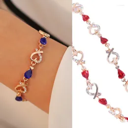 Bracelets de charme Femmes tendance / Lady's Fashion 18K Gold Heart 5 Colors Cz Stones Bangles Bijoux