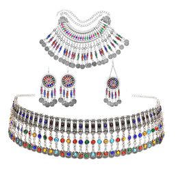 Bedelarmbanden Turkse Boheemse Muntkettingen Oorbellen Buikkettingen Haarspeldjes Sieradensets voor Dames Afghaans Indiaas Festival Feestsieraden 230901