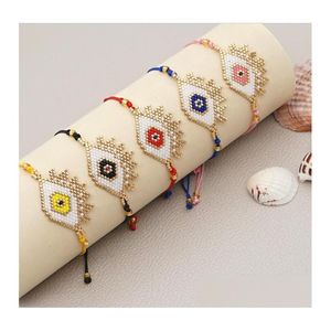 Bedelarmbanden Turkish Evil Eye Eye Bracelet Women Miyuki kralen sieraden cadeau voor vriendin pseras handgemaakte sieraden drop levering dhrtg