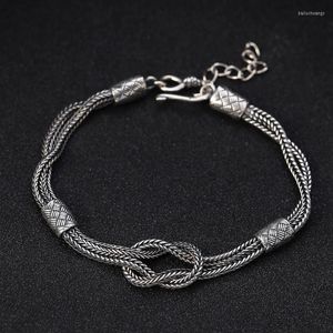 Bedelarmbanden Turkse zilveren mannen vrouwen armband armband weven touw vossenstaartketen een sieraden eenvoudig vintage accessoire