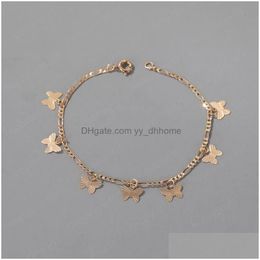 Bedelarmbanden twee kleuren legering vlinderarmbanden elegante vrouwelijke sieraden voor geschenken vrouwen mode bedel armband drop levering dhryg