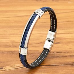 Charm Bracelets TYO Fashion Woven Genuine Leather Metal Stainless Steel Magnet Buckle Bracelet Men Bangle Jewelry Daily Wear Gift Drop