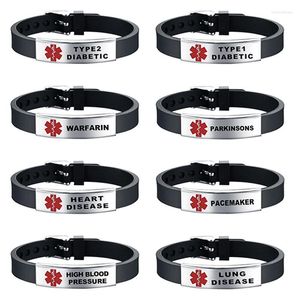 Bracelets porte-bonheur Type 1 Bracelet diabétique Bracelet 2 Silicone et acier inoxydable Logo Bracelet Cool hommes femmes bijoux