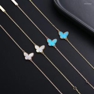 Pulseras con dijes tipo forma de mariposa para mujeres regalos de lujo accesorios de decoración de manos para niñas de buena calidad