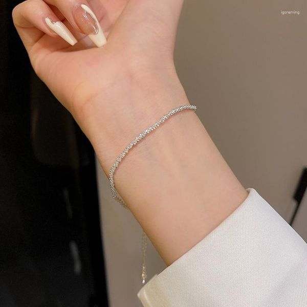 Bracelets porte-bonheur u-magical exquis vagues couleur argent Bracelet en métal pour femmes tempérament déformé bijoux de mariage