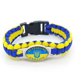 Bedelarmbanden Oekraïne vlag infinity love badge vrouwen mode mannen armbanden juwelen accessoires vriendschap GiftScharm286m m