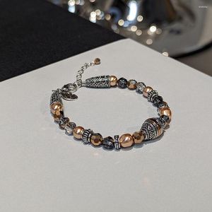 Bracelets de charme Unique cristal gris pour femme couleur or Antique Style Boho bracelets ethniques bijoux Vintage