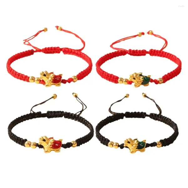 Pulseras de encanto unisex feng shui cuerda roja brazalete trenzada para mujeres hombres pulsera riqueza salud buena suerte joyas chinas