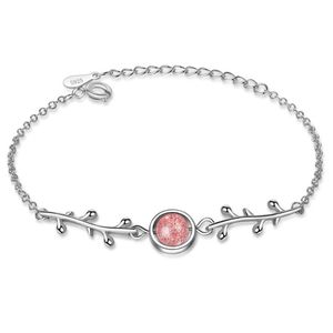 Bracelets porte-bonheur Utimtree Bracelet de mode pour les femmes Feuilles de cristal de fraise naturelle Pulseira JewelryCharm