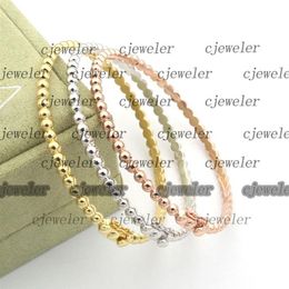 bracelets de charme lettre VC version fine du bracelet de perles rondes en or 18 carats en argent 925 emballage d'origine bracelets de trèfle à quatre feuilles pour 294q
