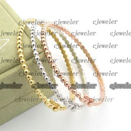bracelets de charme lettre VC version fine du bracelet de perles rondes en or 18 carats en argent 925 emballage d'origine bracelets de trèfle à quatre feuilles pour 253a