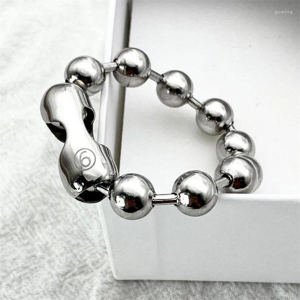 Bracelets de charme polyvalent européen et américain léger luxe simple titane acier couple numéro 6 balle bracelet porte-bonheur