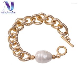 Charm Bracelets Vintage Big Pearl Bracelet For Women Gold Chain Jewelry Cadeau Maitresse Pulceras Para Mujer Moda 2023 Raym22