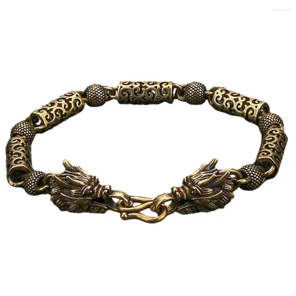 Bracelets de charme Bracelet Vintage Couples Esthétique Cuivre Hommes Rétro Pour Trucs À La Mode Et Femmes Dragon Chinois