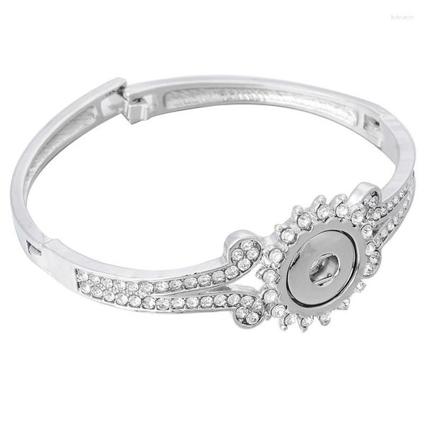 Bracelets porte-bonheur Vintage bricolage strass Bracelet pour femme 12mm métal bouton pression bijoux hommes bras manchette ZE379