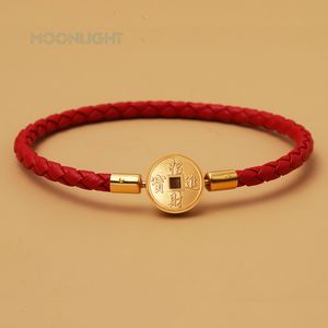 Bracelets de charme Vintage couleur or pièces Bracelet pour femmes véritable Bracelet en cuir tressé 9 couleurs accessoires de mode femme bijoux cadeaux 230412