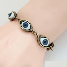 Bracelets de charme Vintage gothique démon yeux Bracelet Femme Punk mauvais œil bracelets pour Femme bijoux en métal livraison directe Dhgarden Dhruk