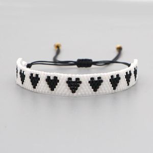 Pulseras con dijes Vintage Hip Hop Punk amor corazón pulsera bohemio étnico hecho a mano geométrico negro blanco estrella parejas mujeres joyería