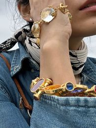 Bedelarmbanden vintage statement dikke kleurrijke kralen armband voor dames sieraden 18k gouden pvd waterdichte ontwerper t show landingsbaan jurk zeldzaam ins 230821