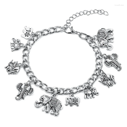 Bedelarmbanden Vintage stijl voor vrouwen met mooie olifantvormige hanger Dangle Accessoires Sieraden