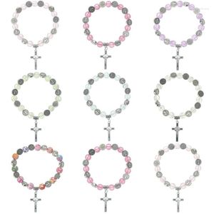 Charm Armbanden Maagd Jezus Kralen Armband Kruis Kristal Kralen Voor Vrouwen Mannen Tienermeisjes Geloof