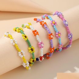 Bedelarmbanden Voleaf Boheemse Bloem Colorf Kralenarmband Voor Vrouwen Feest Op Hand Boho Zomer Strand Sieraden Geschenken Vbr144 Drop Deliv Dhjf0