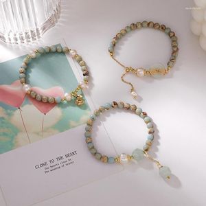 Bedelarmbanden vsnow Chinese stijl cirkel kristal portemonnee parelarmband voor vrouwen meisjes ontwerp kralen bengelen sieraden accessoires