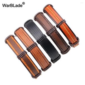 Bracelets Charm Warblade 2024 Genuine Leather Men Pulsera Vintage Bangle Punk Wrap Waspas para joyas masculinas 5 piezas