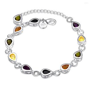 Bracelets porte-bonheur goutte d'eau sur la main coloré Zircon à la mode femme bijoux 2023 luxe cadeau de noël femme coréen accessoires