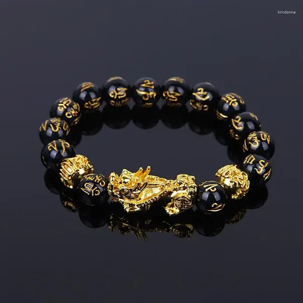 Pulseras de encanto riqueza y buen afortunado fengshui pixiu pulsera unisex pulsera hombres mujeres cuentas de obsidiana regalo de joyería