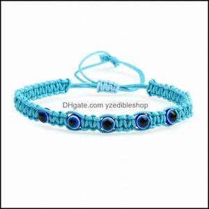 Bracelets De Charme Tissage Turc Chanceux Evil Eye Bracelets Pour Femmes Hommes Yeux Bleus Tressé Corde Rouge Bracelet Amitié Jewe Dhseller2010 Dh8Wt