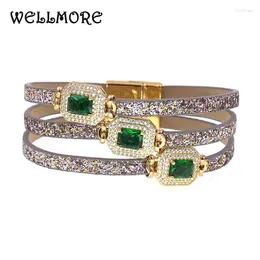 Bracelets de charme bracléts en verre bien plus luxurant pour femmes bracelet en cuir boho bijoux de mode de mode