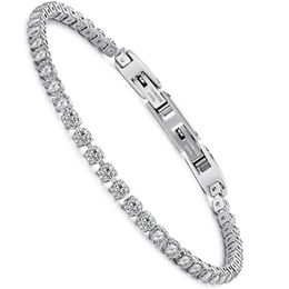 Bracelets de charme WelMag Zircon Bracelet en acier inoxydable bracelet pour femmes 19 cm dragonne strass mode filles bijoux décoratifs Couple 231030